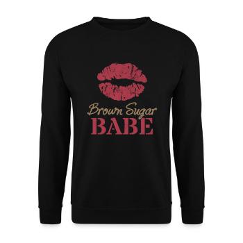 Brown Sugar Babe Women Kiss mouth Africa Culture - Unisex Sweatshirt - black - Front - Alina (178cm) & Michal (187cm)