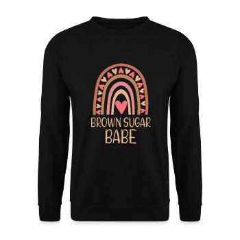 African Culture Pride Month Brown Sugar Babe - Unisex Sweatshirt - black - Front - Alina (178cm) & Michal (187cm)