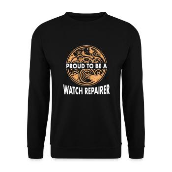 Watches Repairs Watch Collector Watch Master - Unisex Sweatshirt - black - Front - Alina (178cm) & Michal (187cm)