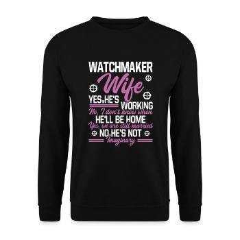 Watchmaker Wife Women Love Watches Collector - Unisex Sweatshirt - black - Front - Alina (178cm) & Michal (187cm)