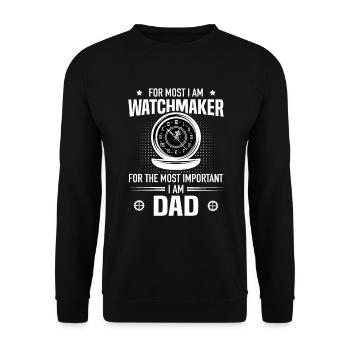 Watchmaker Father Family Father Precision Mechanic - Unisex Sweatshirt - black - Front - Alina (178cm) & Michal (187cm)
