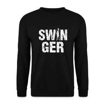 Kettlebell Swinger Cardio Training Kraftsport - Unisex Pullover - Schwarz - Vorne - Alina (178cm) & Michal (187cm)