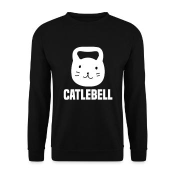 Jeu de mots Catlebell de Kettlebell et Cat - Sweat-shirt Unisexe - noir - Devant - Alina (178cm) & Michal (187cm)