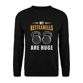 My Kettlebells Are Huge Hantel Intervall Training - Unisex Pullover - Schwarz - Vorne - Alina (178cm) & Michal (187cm)