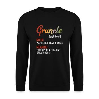 Gruncle Noun Meilleur Oncle Freakin Grand Oncle - Sweat-shirt Unisexe - noir - Devant - Alina (178cm) & Michal (187cm)