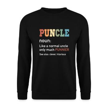 Puncle Oncle Normal Beaucoup Punnier Drôle Oncle - Sweat-shirt Unisexe - noir - Devant - Alina (178cm) & Michal (187cm)