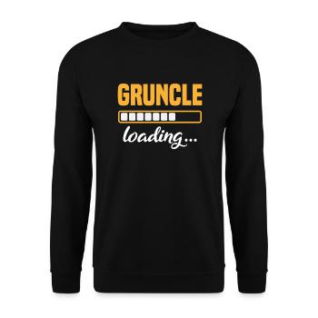 Gruncle Loading Great Uncle Godfather Children - Unisex Sweatshirt - black - Front - Alina (178cm) & Michal (187cm)