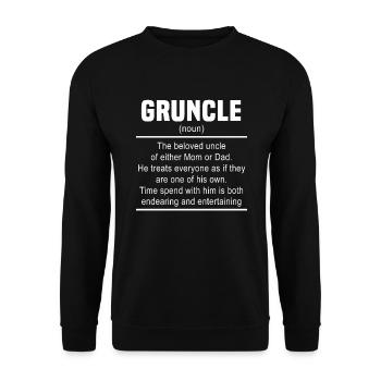 Gruncle Noun Great Uncle Definition Godfather - Unisex Sweatshirt - black - Front - Alina (178cm) & Michal (187cm)