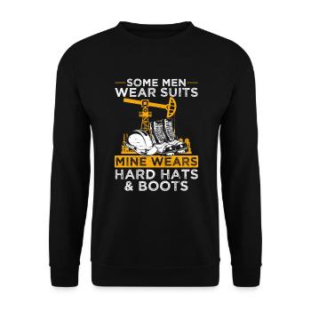 Oil Men Wear Suit My Work Helmet Shoes - Unisex Sweatshirt - black - Front - Alina (178cm) & Michal (187cm)