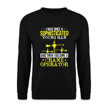 Grutier Grue Ouvrier de la construction Grue Grue Grue Grue Grue - Sweat-shirt Unisexe - noir - Devant - Alina (178cm) & Michal (187cm)