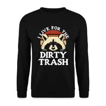 Raccoon Vintage Live Pour Les Ordures Sales - Sweat-shirt Unisexe - noir - Devant - Alina (178cm) & Michal (187cm)