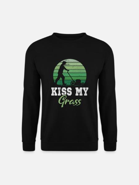Kys min græsplæneklipper plæneklipper Ordspil - Unisex sweater - sort