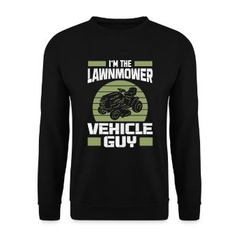 Tondeuse à gazon Tracteur Hommes Rétro Jardinage - Sweat-shirt Unisexe - noir - Devant - Alina (178cm) & Michal (187cm)