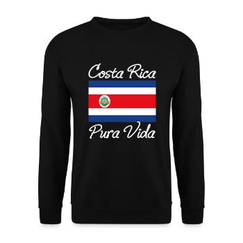 Pura Vida National Flagge Von Costa Rica Geschenk - Unisex Pullover - Schwarz - Vorne - Alina (178cm) & Michal (187cm)