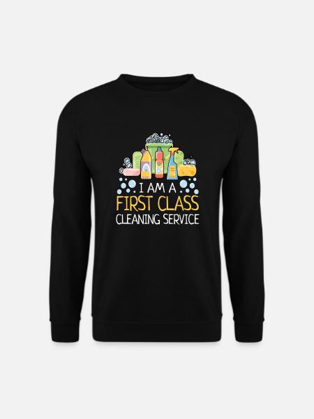 Erste Klasse Putzservice Putzfrau Reinigungskraft - Unisex Pullover - Schwarz