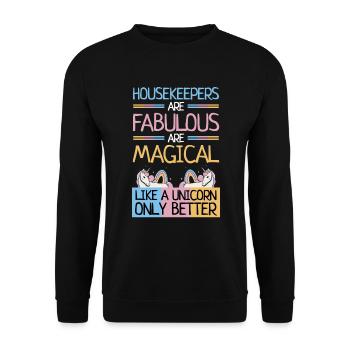 Housekeepers Fabulous Magical Unicorn Only Better - Unisex Sweatshirt - black - Front - Alina (178cm) & Michal (187cm)