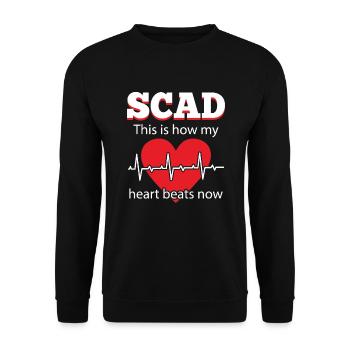 Scad My Heart Beats Now Heartbeat Heart Attack - Unisex Sweatshirt - black - Front - Alina (178cm) & Michal (187cm)