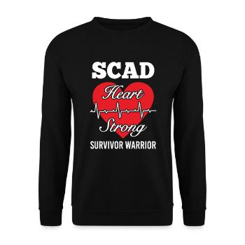 Scad Heart Strong Survivor Warrior Heart Attack - Unisex Sweatshirt - black - Front - Alina (178cm) & Michal (187cm)