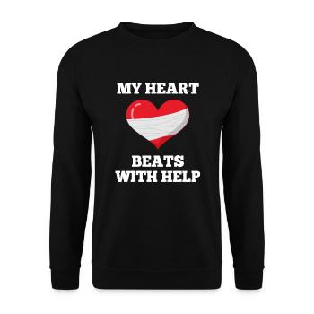 Pacemaker My Heart Beats With Help - Unisex Sweatshirt - black - Front - Alina (178cm) & Michal (187cm)