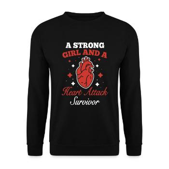 Strong Woman Surviving Heart Attack Heart Attack - Unisex Sweatshirt - black - Front - Alina (178cm) & Michal (187cm)