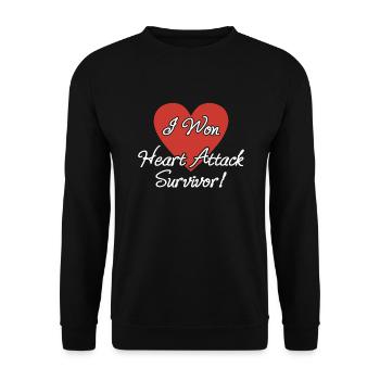 I Won Heart Attack Survivor Heart Attack Survives - Unisex Sweatshirt - black - Front - Alina (178cm) & Michal (187cm)
