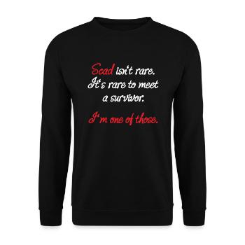 Scad Isn't Rare Heart Attack Survivor Gift - Unisex Sweatshirt - black - Front - Alina (178cm) & Michal (187cm)