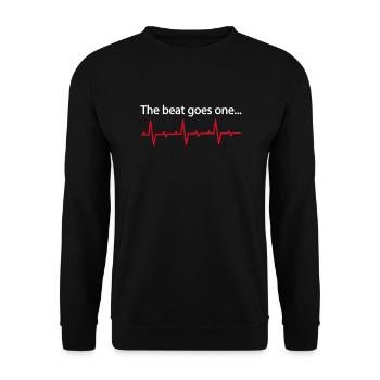 Heart Attack The Beat Goes One Heartbeat Heartline - Unisex Sweatshirt - black - Front - Alina (178cm) & Michal (187cm)