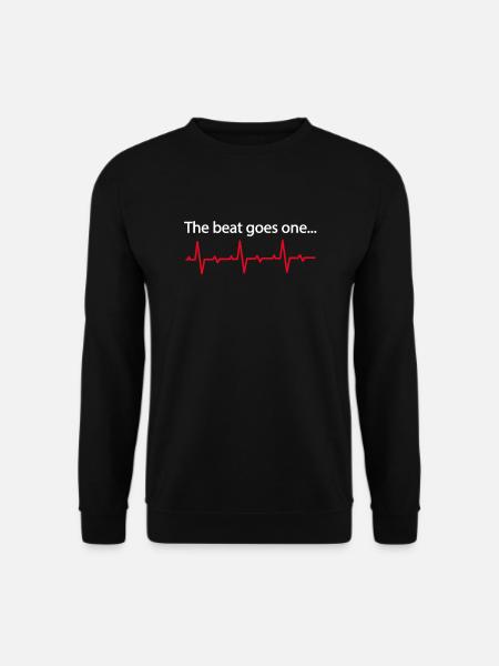 Herzattacke The Beat Goes One Herzschlag Herzlinie - Unisex Pullover - Schwarz