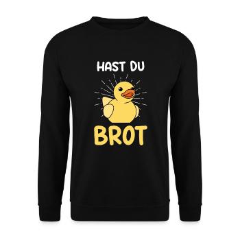 Hast Du Brot Enten Quietscheenten Spruch Gummiente - Unisex Pullover - Schwarz - Vorne - Alina (178cm) & Michal (187cm)
