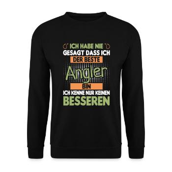 Beste Angler Kenne Keinen Besseren Angelsport - Unisex Pullover - Schwarz - Vorne - Alina (178cm) & Michal (187cm)