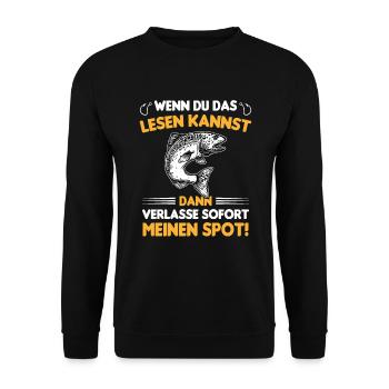 Anglerspot Angler Regeln Karpfen Angeln Geschenk - Unisex Pullover - Schwarz - Vorne - Alina (178cm) & Michal (187cm)