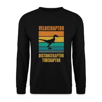 Velociraptor Distanceraptor Timeraptor Dinosaur - Unisex Sweatshirt - black - Front - Alina (178cm) & Michal (187cm)