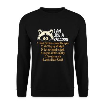 Waschbär Definition Nagetier Pandas Possum - Unisex Pullover - Schwarz - Vorne - Alina (178cm) & Michal (187cm)
