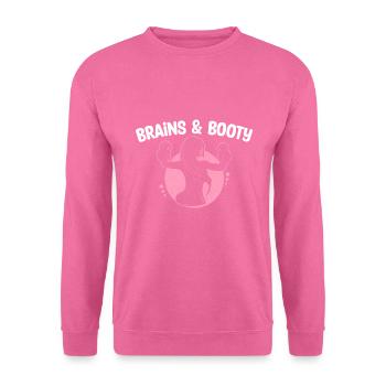 Kettlebell Frauen Hantel Workout Brains & Booty - Unisex Pullover - Pink - Vorne