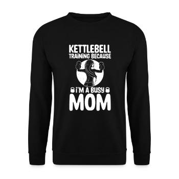 Kettlebell Mutter Workouts Für Mütter Geschenk - Unisex Pullover - Schwarz - Vorne - Alina (178cm) & Michal (187cm)