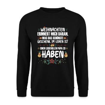 Weihnachten Bestes Geschenk Liebevoller Papa Haben - Unisex Pullover - Schwarz - Vorne - Alina (178cm) & Michal (187cm)