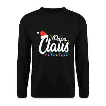 Papa Claus Noël Père Noël Père Noël Homme de famille - Sweat-shirt Unisexe - noir - Devant - Alina (178cm) & Michal (187cm)