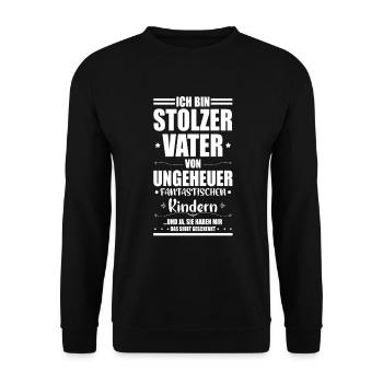 Stolzer Vater Fantastischen Kindern Vaterschaft - Unisex Pullover - Schwarz - Vorne - Alina (178cm) & Michal (187cm)