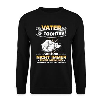 Vater & Tochter Herz Und Seele Partneroutfit - Unisex Pullover - Schwarz - Vorne - Alina (178cm) & Michal (187cm)