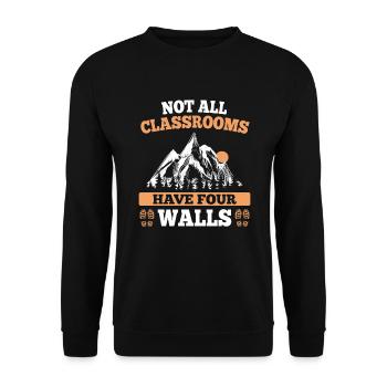 Not All Classrooms Have Four Walls Wanderklasse - Unisex Pullover - Schwarz - Vorne - Alina (178cm) & Michal (187cm)