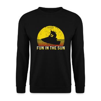 Vintage Jetski Holiday Motorboat Fun In The Sun - Unisex Sweatshirt - black - Front - Alina (178cm) & Michal (187cm)