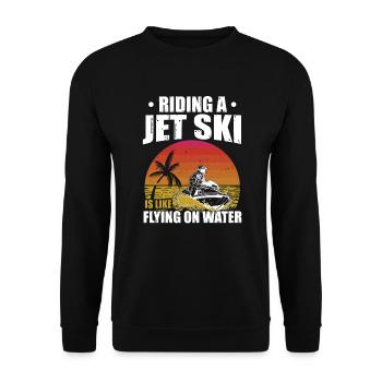 Riding A Jet Ski Flying On Water Summer Jet Boat - Unisex Sweatshirt - black - Front - Alina (178cm) & Michal (187cm)