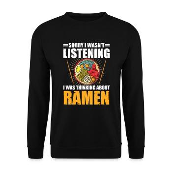 Ramen Liebhaber Japanisches Essen Ramennudeln - Unisex Pullover - Schwarz - Vorne - Alina (178cm) & Michal (187cm)