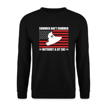 Jetski Adventure Holiday USA Flag Jet Boat - Unisex Sweatshirt - black - Front - Alina (178cm) & Michal (187cm)