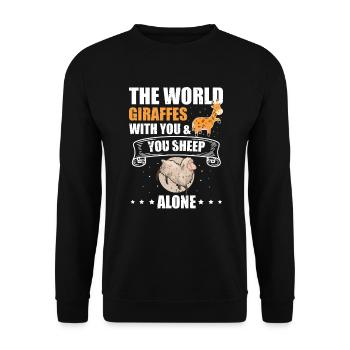 World Giraffes With You Sheep Alone - Unisex Sweatshirt - black - Front - Alina (178cm) & Michal (187cm)