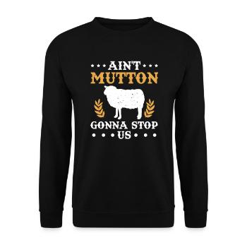 Sheep Rider Ain't Mutton Gonna Stop Us Gift - Unisex Sweatshirt - black - Front - Alina (178cm) & Michal (187cm)