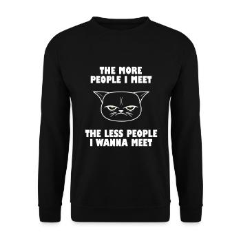 I hate people I hate people saying funny - Unisex Sweatshirt - black - Front - Alina (178cm) & Michal (187cm)