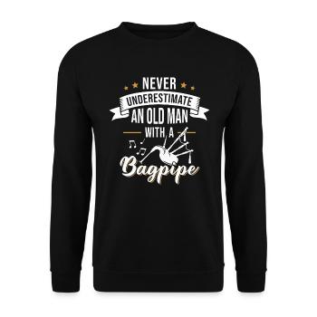 Cornemuse Grand-père Cornemuse Retraité Instrument de musique - Sweat-shirt Unisexe - noir - Devant - Alina (178cm) & Michal (187cm)