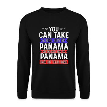 Take Girl Out Of Panama Can't Take Panama Out Girl - Unisex Sweatshirt - black - Front - Alina (178cm) & Michal (187cm)