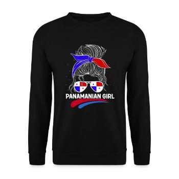 Panaméenne Fille Latina Femme Panama Flag Cadeau - Sweat-shirt Unisexe - noir - Devant - Alina (178cm) & Michal (187cm)